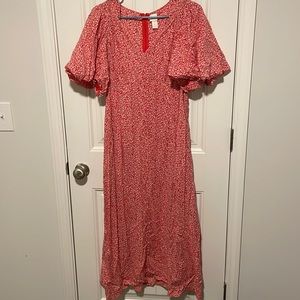 Red floral dress - size L